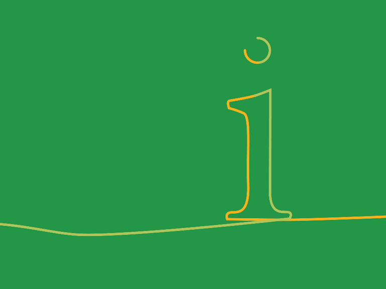 Ein als organge-grüne Bändergrafik gestaltetes Info-I auf dunkelgrünem Grund zur Informationsveranstaltung zum Qualifizierungskurs für ehrenamtliche Sterbebegleitung im Albertinen Hospiz Norderstedt.